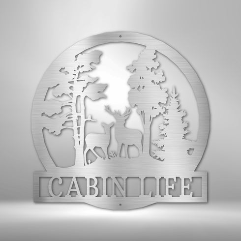 Personalized Forest Deer Metal Wall Art